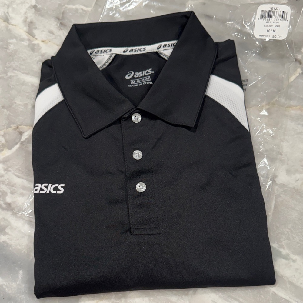 Asics Men's Polo Shirt in Black and White